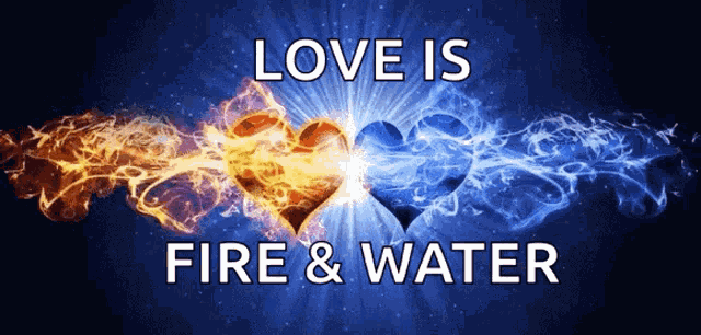 Love Is Fire And Water Hearts GIF