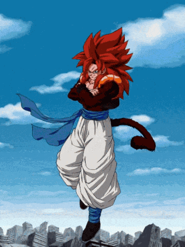 Lr Super Saiyan 4 Goku And Super Saiyan 4 Vegeta Saiyan Warriors With Ultimate Power GIF