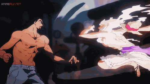Luffy Gear 5 Rob Lucci GIF