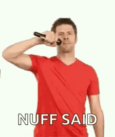 Manwith Red Shirt Mic Drop GIF