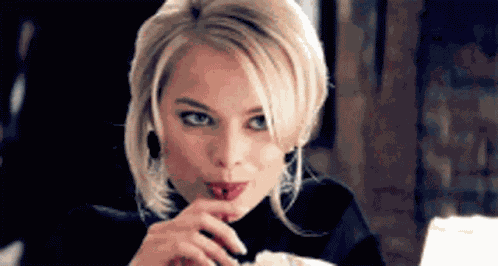 Margot Robbie Sipping GIF