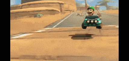 Mario Kart World Luigi GIF