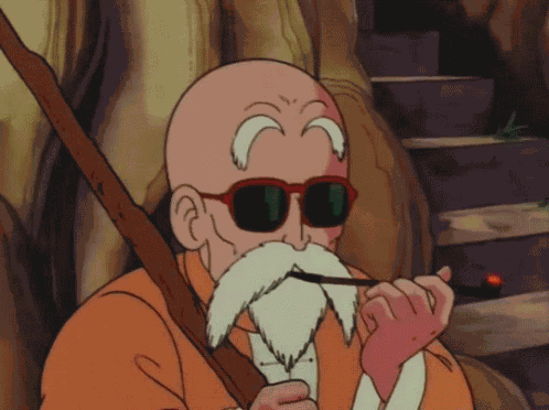 Master Roshi Smoking GIF