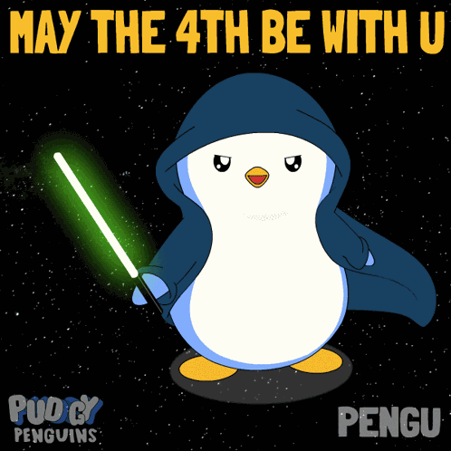 May The Fourth Be With You Penguin GIF