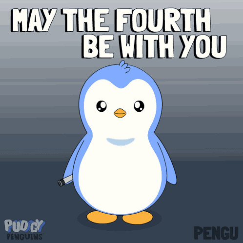 May The Fourth Be With You Penguin GIF