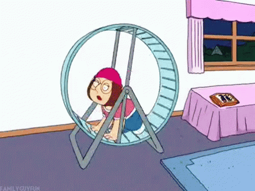 Meg In Her Hamster Wheel - Family Guy GIF