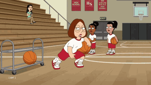 Meg Plays Basketball Family Guy GIF