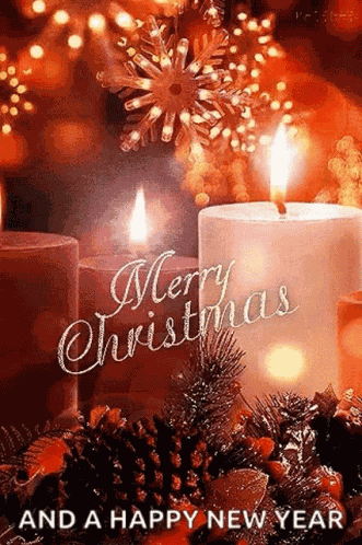 Merry Christmas Candles GIF