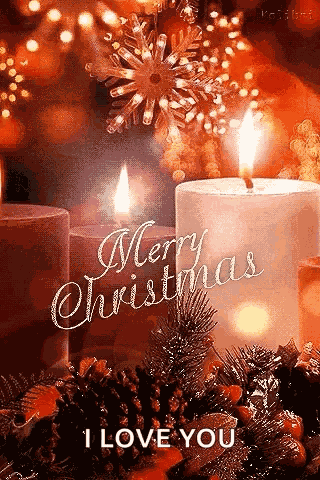 Merry Christmas Candles GIF
