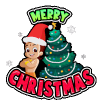 Merry Christmas Chhota Bheem Sticker