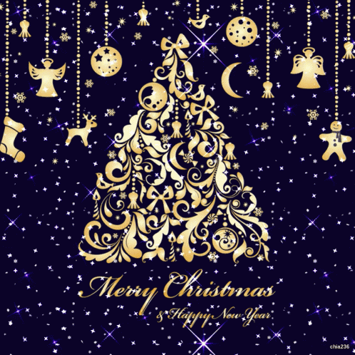 Merry Christmas Happy New Year GIF