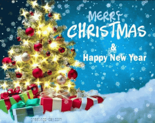 Merry Christmas Happy New Year GIF