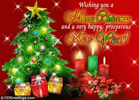 Merry Christmas Happy New Year GIF