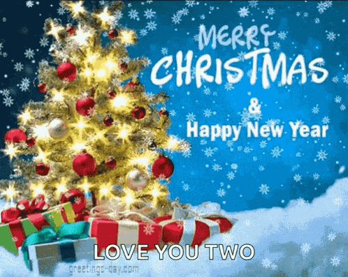 Merry Christmas Happy New Year GIF