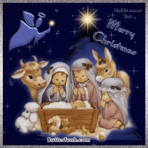 Merry Christmas Nativity Scene GIF