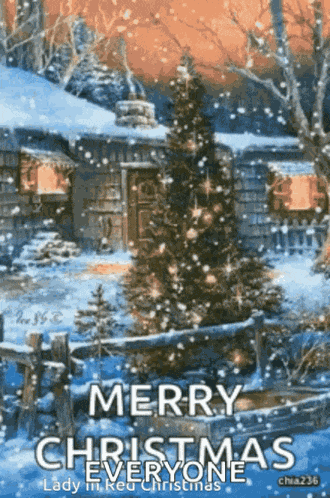Merry Christmas Snow GIF