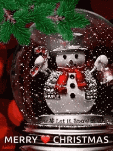 Merry Christmas Snowman GIF