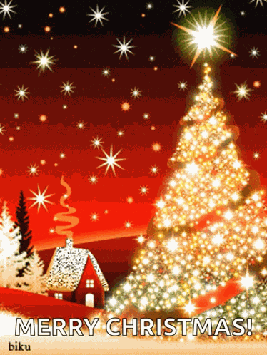 Merry Christmas Stars GIF