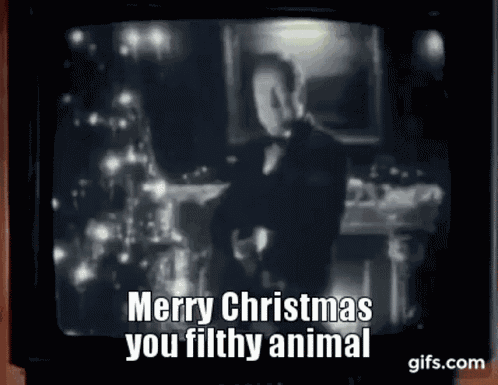 Merry Christmas You Filthy Animals Gun GIF