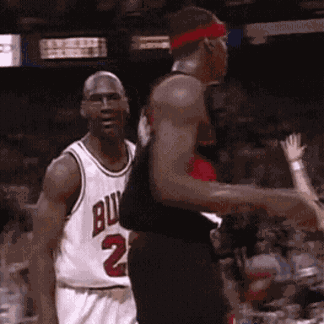 Michael Jordan Chicago Bulls Versus Portland Trail Blazers GIF