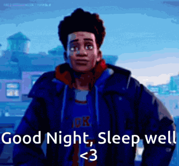 Miles Morales Good Night GIF