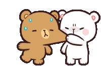 Milk Mocha Bear Cheek Pull Sticker