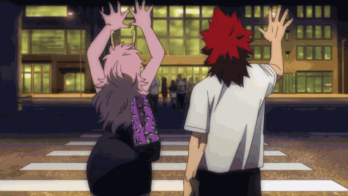Mina Ashido Kirishima GIF