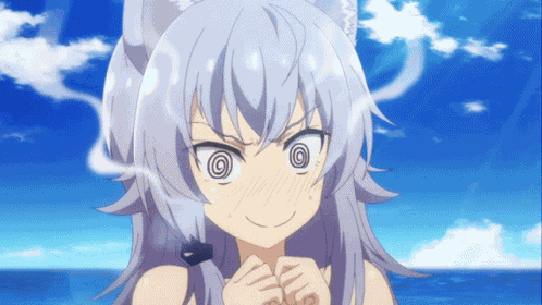 Miss Kuroitsu Anime Blush GIF