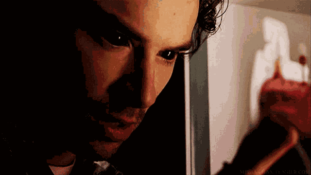 Mitchell Mitchell With Blood And Black Vampire Eyes GIF