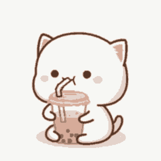 Mochi Is Drinking Her Bubble Tea GIF