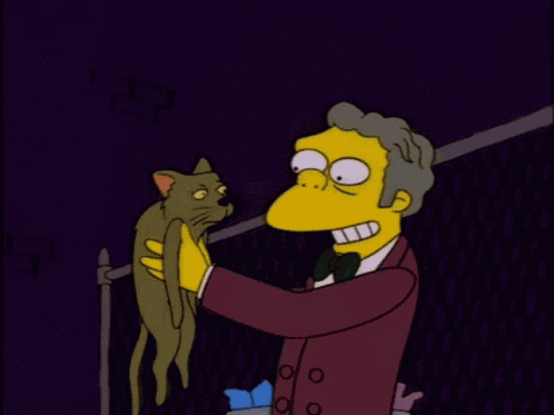 Moe Szyslak Kissing Cat GIF