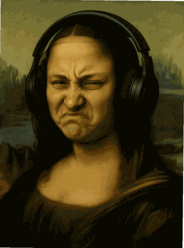 Mona Lisa Headphone GIF