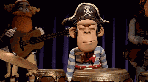 Monkey Pirate Badum Tss GIF