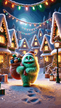 Monster Santa Merry Christmas Time GIF