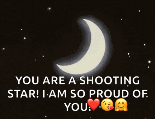 Moon Shooting Star GIF