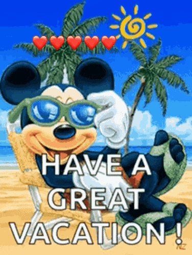Mouse Mickey On Vacation GIF