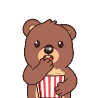 Movie Time Eating Popcorn Sticker