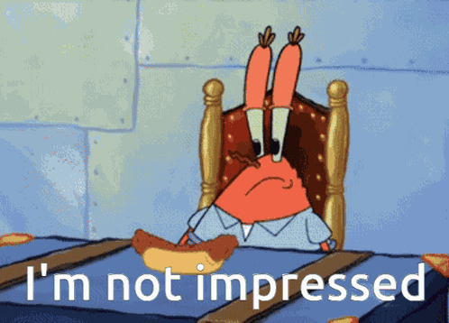 Mr Krabs Not Impressed GIF
