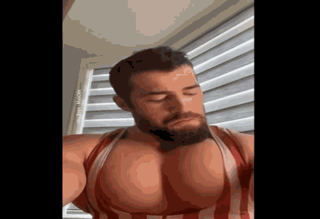 Muscle Man Pec Bounce GIF