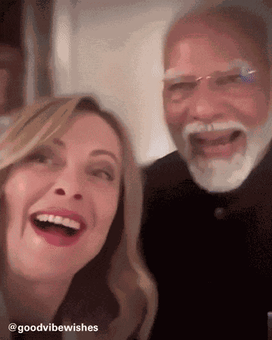 Narendra Modi Giorgia Meloni GIF