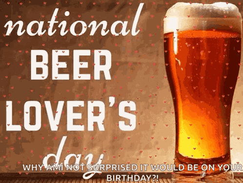 National Beer Lovers Day Hearts GIF