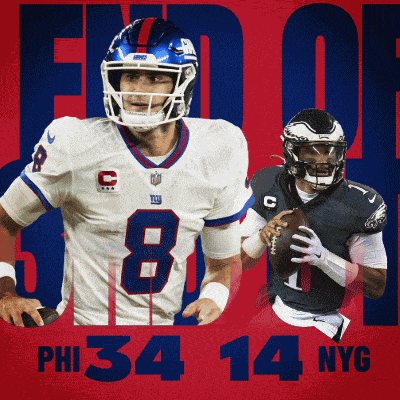 New York Giants (14) Vs. Philadelphia Eagles (34) Third-fourth Quarter Break GIF
