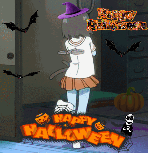 Nichijou Halloween GIF