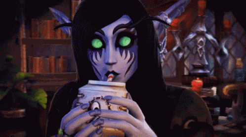Night Elf Drinking GIF