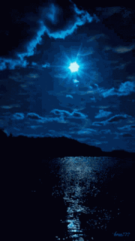 Night Time Night Sky Moon GIF