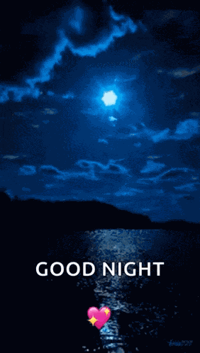 Night Time Night Sky Moon GIF