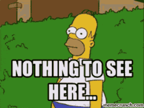 Nothing To See Here Homer Simpson GIF