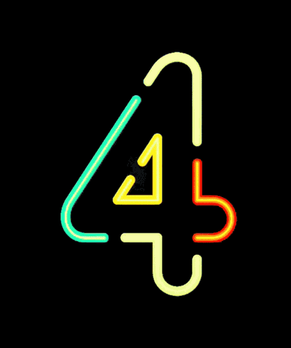 Number 4 Neon GIF