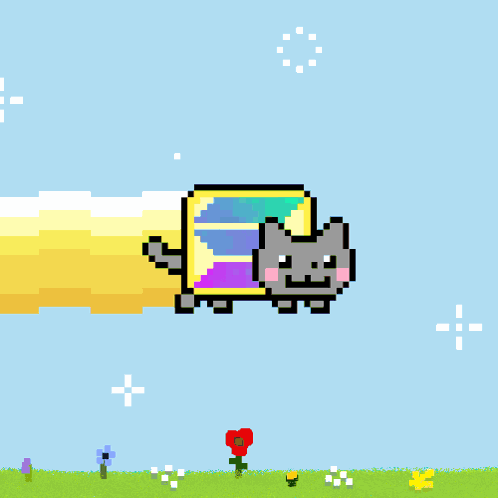 Nyan Cat Memecoin Crypto Solana Gm GIF