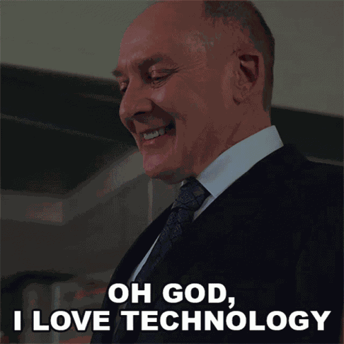 Oh God I Love Technology Zach Grenier GIF